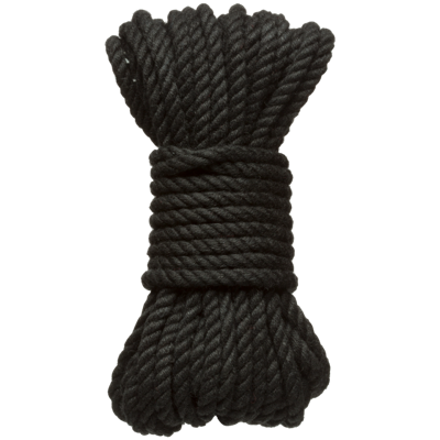 Doc Johnson Bind en Tie - 6mm hennep bondage touw - 30 ft - zwart