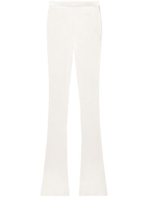 Courrèges pantalon Reediton nervuré à coupe évasée - Blanc