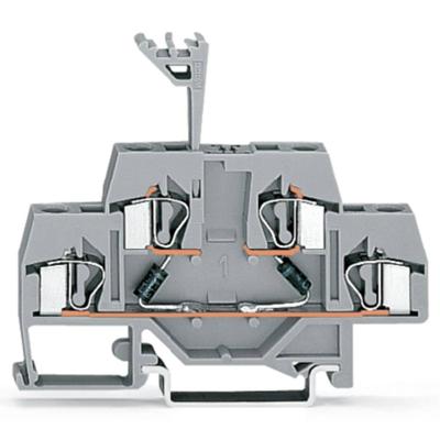 WAGO 281-636/281-487 Diodeklem 2-etages 6 mm Spanveer Toewijzing: L Grijs 50 stuk(s)