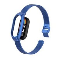 Milanese bandje met case - Blauw - Xiaomi Smart band 8 - thumbnail