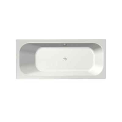 Xenz Aruba Ligbad - 170x75x48 - afvoer Midden - overloop andere kant - acryl - wit 6801OA-01