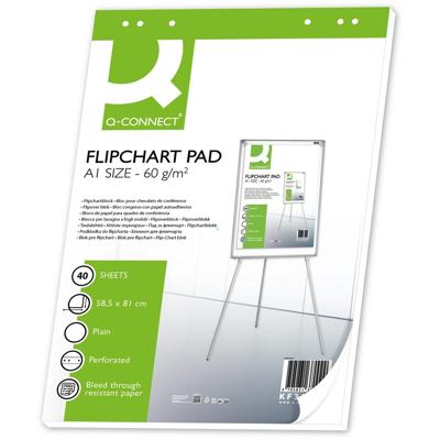 Q-CONNECT flip-overblok, ft 585 x 810 mm, 60 g/m², blanco, 40 vel