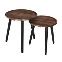 Home Deco Factory Bijzettafels - 2x stuks - rond - acacia hout - verschillende maten