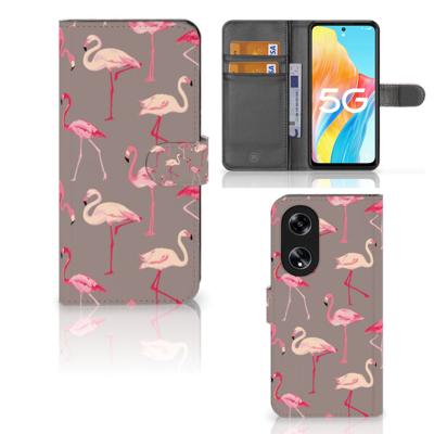 OPPO Reno8 T 5G | Telefoonhoesje | Met pasjeshouder | Flamingo