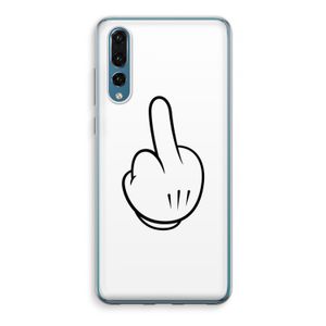 Middle finger white: Huawei P20 Pro Transparant Hoesje