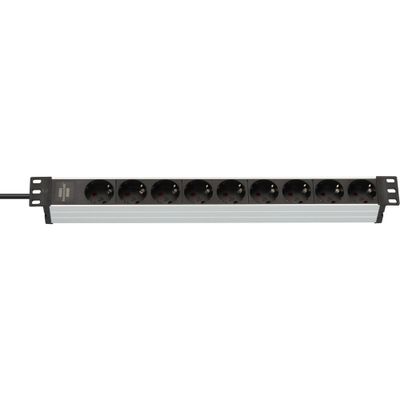 Brennenstuhl 1390007009 Alu-Line 19" PDU | Stekkerdoos Server | 16A met 9x Type F Stopcontacten | 2 meter