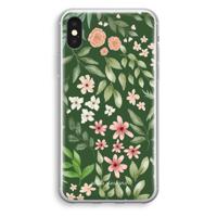 Botanical green sweet flower heaven: iPhone XS Transparant Hoesje