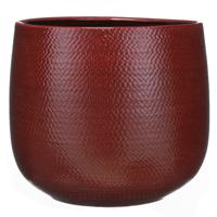 Mica Decorations Plantenpot - keramiek - bordeaux rood - 29 x 25 cm - thumbnail