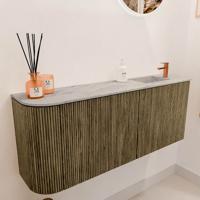 Toiletmeubel Mondiaz Joya Dlux | 101.6 cm | Meubelkleur Dusk | Faye wastafel Glace Wasbak Rechts | 1 kraangat