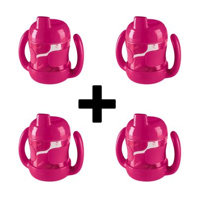 OXO tot Sippy beker met handvaten (200 ml) - Pink set van 4 OXO tot Sippy beker met handvaten (200 ml) - Pink set van 4