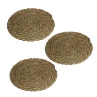 Gerimport Pannenonderzetter - 3x stuks - hittebestendig - zeegras - rond - 20 cm Gerimport Pannenonderzetter - 3x stuks - hittebestendig - zeegras - rond - 20 cm