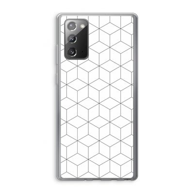 Zwart-witte kubussen: Samsung Galaxy Note 20 / Note 20 5G Transparant Hoesje
