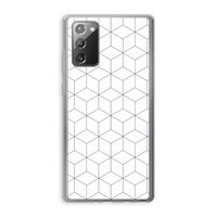 Zwart-witte kubussen: Samsung Galaxy Note 20 / Note 20 5G Transparant Hoesje