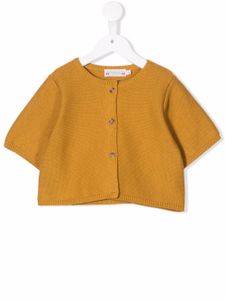 Bonpoint cardigan boutonné à manches courtes - Jaune