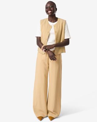 HEMA Damesbroek Sarie wide leg zand (zand)