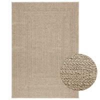 VidaXL Vloerkleed zizur beige binnen en buiten 120x170 cm jute look