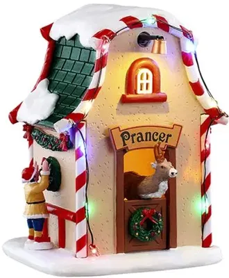 Lemax prancer&apos;s den, verlicht kerstdorp tafereel Santa&apos;s Wonderland 2025