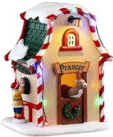 Lemax prancer&apos;s den, verlicht kerstdorp tafereel Santa&apos;s Wonderland 2025