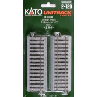 H0 Kato Unitrack 2-120 Rechte rails 114 mm 4 stuk(s) - thumbnail