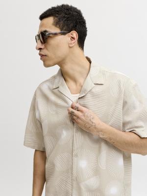 Jack & Jones Jjabstract Print Ss Resort Shirt Overhemd 4956246 Cloud Dancer