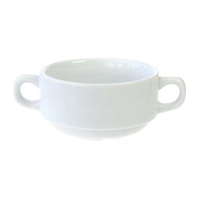 Kommetje/schaaltje voor dessert/soep/ontbijt - Porselein - D10 x 5.5 cm - wit - stapelbaar