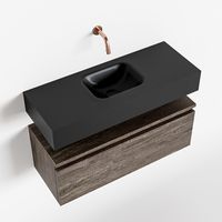 Toiletmeubel Mondiaz Andor | 80 cm | Meubelkleur Dark brown | Lex vrijhangend wastafel Urban Midden | Zonder kraangat