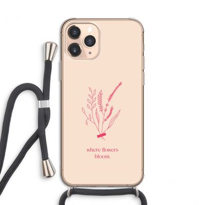 Where flowers bloom: iPhone 11 Pro Transparant Hoesje met koord
