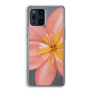 Pink Ellila Flower: Oppo Find X3 Pro Transparant Hoesje
