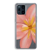 Pink Ellila Flower: Oppo Find X3 Pro Transparant Hoesje
