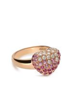 LEO PIZZO bague Amore en or rose 18ct ornée de diamants et de saphir - thumbnail