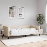 Slaapbank 100x200 cm stof crmekleurig