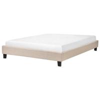 Beliani - ROANNE - Tweepersoonsbed - Beige - 140 x 200 cm - Polyester - thumbnail