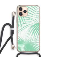 Palmbladeren: iPhone 11 Pro Transparant Hoesje met koord