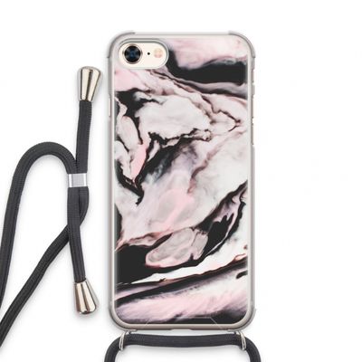 Roze stroom: iPhone 7 Transparant Hoesje met koord