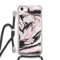 Roze stroom: iPhone 7 Transparant Hoesje met koord