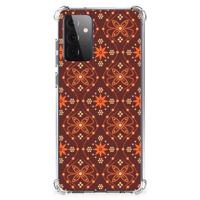 Samsung Galaxy A72 4G/5G Doorzichtige Silicone Hoesje Batik Brown Samsung Galaxy A72 4G/5G Doorzichtige Silicone Hoesje Batik Brown