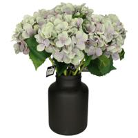 Kunstbloemen boeket Hortensias - 8 stelen - lichtblauw - 51 cm - Kunst zijdebloemen - thumbnail