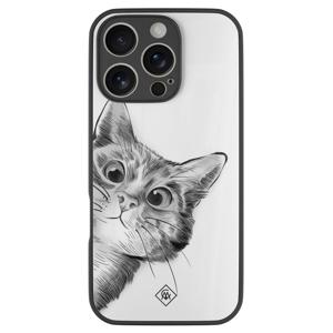 iPhone 16 Pro glazen hardcase - Peekaboo kat
