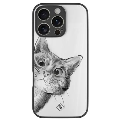 iPhone 16 Pro glazen hardcase - Peekaboo kat