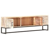The Living Store Tv-meubel Acaciahout - Opbergkast - 140x30x45 cm - Wit