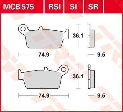 TRW Remblokken, en remschoenen voor de moto, MCB575 Allround organisch