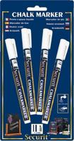 Krijtstift securit sma-100 rond wit 1-2mm 4st
