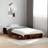 Bedframe met lades bewerkt hout gerookt eikenkleurig 90x190 cm