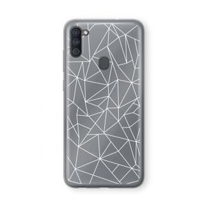 Geometrische lijnen wit: Samsung Galaxy A11 Transparant Hoesje