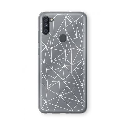 Geometrische lijnen wit: Samsung Galaxy A11 Transparant Hoesje