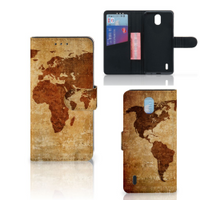 Nokia 1.3 Flip Cover Wereldkaart - thumbnail