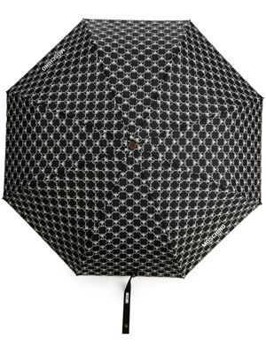 Moschino parapluie à motif monogrammé - Noir