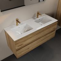 MONDIAZ AIVY 120cm badmeubel Chai, wastafel glanzend wit keramiek dubbel 2 kraangaten (M60104 - AI-M120CHDU)