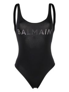 Balmain maillot de bain à logo clouté - Noir