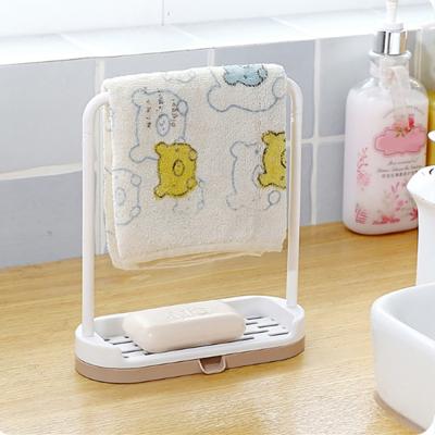 Opknoping badkamer keuken handdoek rack opknoping houder opslag rack handdoek afvoer plank (beige)